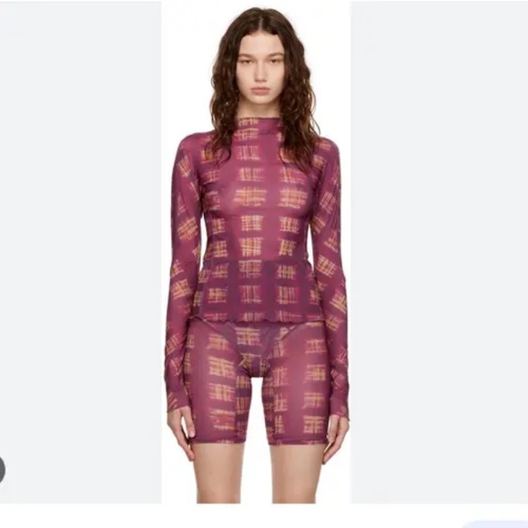 KNWLS SSENSE HALYCON TOP NWT'S SMALL ACID PLAID PURPLE - Picture 1 of 7